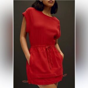 Daily Practice by Anthropologie Short-Sleeve Mini Dress red sz small